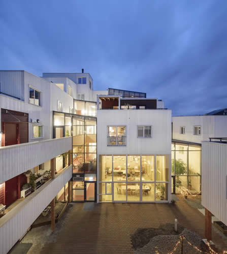 <p>Vindmøllebakken, 40-unit cohousing project, Stavanger, Norway, 2019. Designed by founding architects Siv Helene Stangeland and Reinhard Kropf of Norwegian firm Helen & Hard. The architects now live in Vindmøllebakken. Photo credit: Minna Soujoki Langbord/Courtesy of Helen & Hard via Editon.CNN.com</p>
